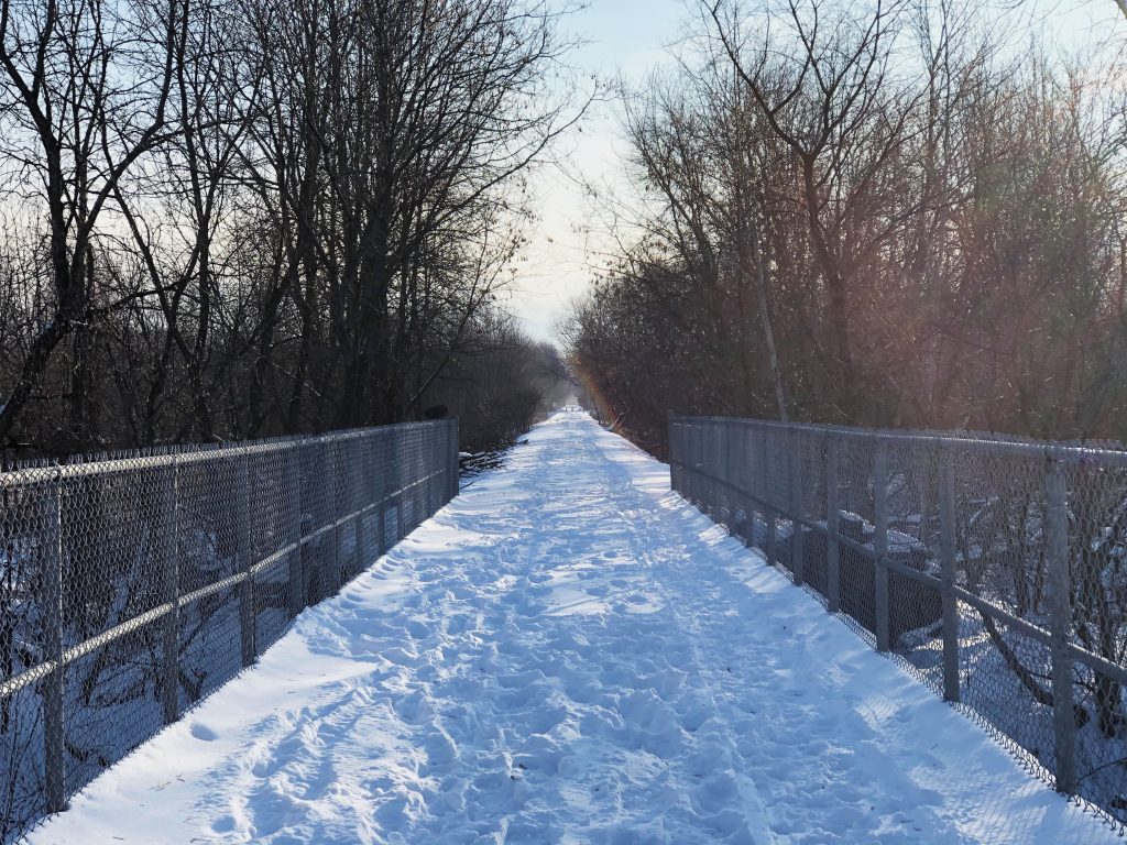 Un tronçon de la piste cyclable régionale La Sauvagine ouverte aux marcheurs et aux raquetteurs