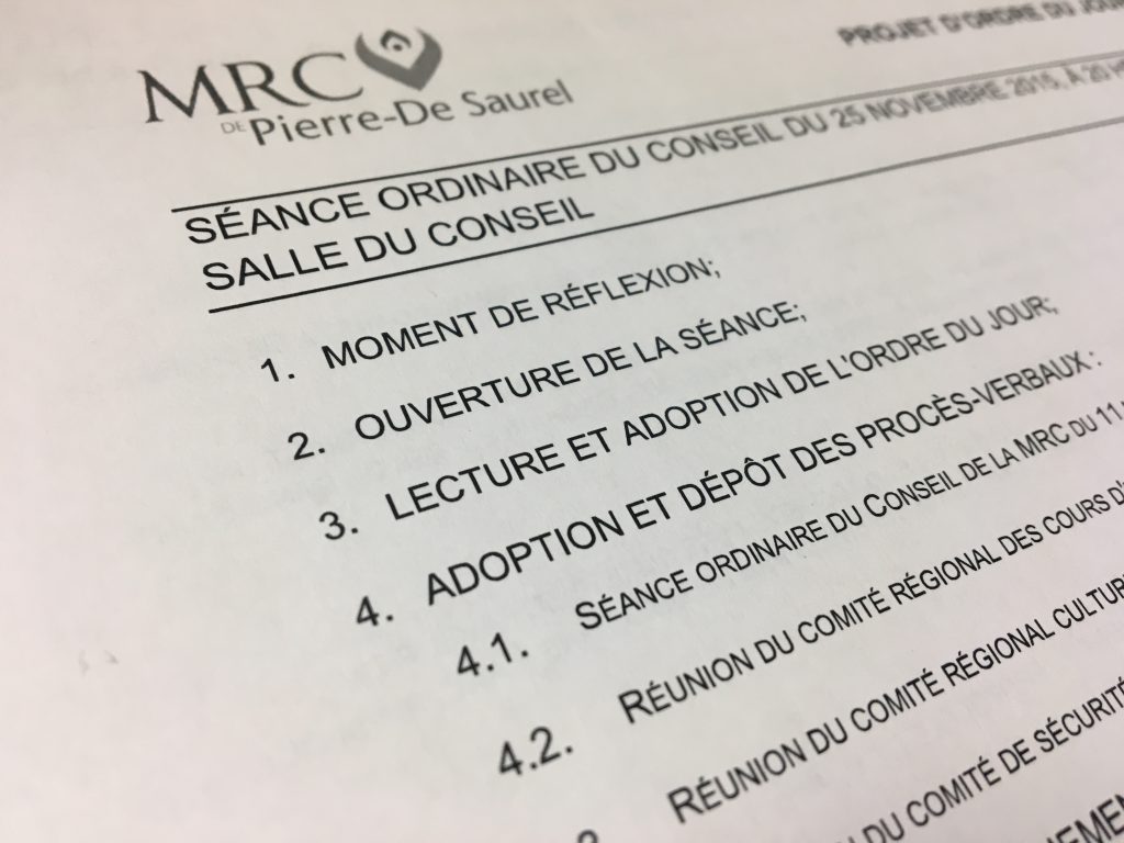 Retour sur la séance du Conseil de la MRC de Pierre-De Saurel du 17 janvier 2024