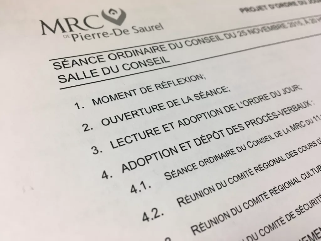 Retour sur la séance du Conseil de la MRC de Pierre-De Saurel du 27 août