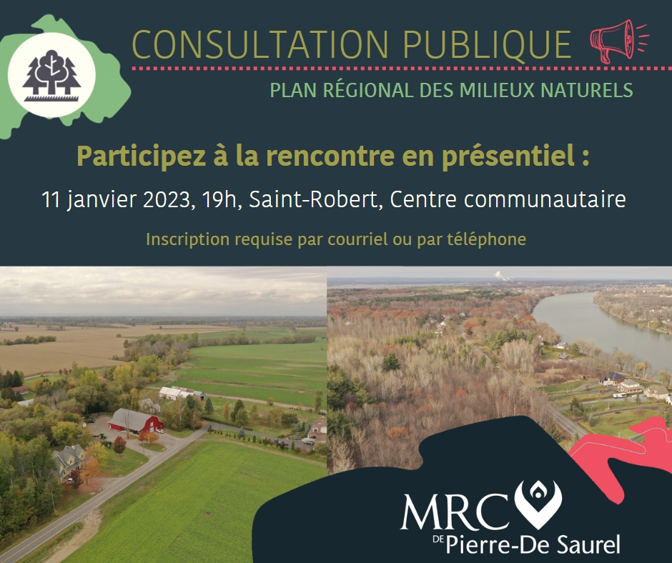 Deuxième séance de consultation pour planifier la conservation des milieux naturels dans la MRC de Pierre-De Saurel