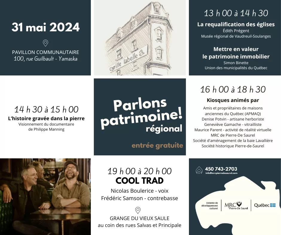 La première édition de Parlons patrimoine régional ! verra le jour le 31 mai prochain