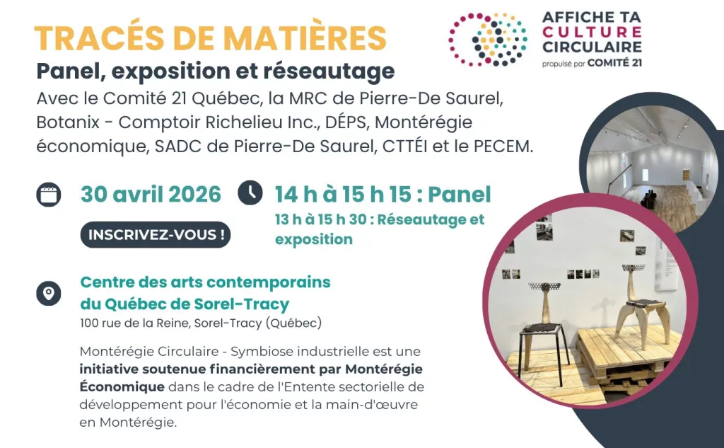 Tracés de matières : panel, exposition et réseautage